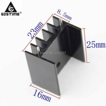 컴퓨터 부품 20 개/set Gdstime 25x23x16mm 앰프 트랜지스터 방열판 냉각 MTDA7294 / L298 히트 싱크 니들 포함, 한개옵션0