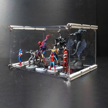 엠블럭스페셜 X4타입 1층X1칸 1칸형(앞/뒤덮개포함) 피규어장식장 건담진열장 레고케이스 피규어진열장 건담장식장 레고보관함 레고장식장 건담케이스 피규어케이스, 05. X4타입1칸 (프리미엄 흰색+골드)