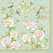 토탈하우스 독일냅킨 디자인냅킨 (팔래스가든아쿠아) 2382 파티용 일러스트 수입냅킨 3겹 20매입, 1개, 20개입