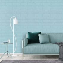 하오 3D 입체 폼블럭 20m 25m 접착식 벽돌 벽지, 스카이블루 1M x 20M 6mm, 1개