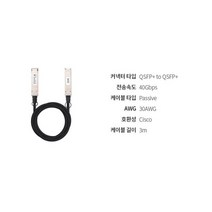 NEXT NNEXT-SFP40G-DAC03 40G QSFP+ 다이랙트 ATTACH 케이블 DAC 40기가 케이블형 모듈 CISCO호환 케이블길이 3M, NEXT-SFP40G-DAC03