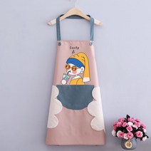 인플루언서 손 닦기 성인 맞춤 로고 방수 민소매 허리둘레 가정용 주방 부부 출근 작업복 앞치마, 홀터넥 퍼펙팅 파운데이션 블루