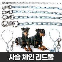 중대형견 체인 개줄 사슬 (1.5-6mm 180cm 대형견 리드줄 이동줄 목줄 체인줄), 6호-6mm