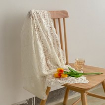 1+1 진심리빙 레이스 테이블보 홈카페 소품 협탁보, 크림 60×60cm, 크림 120×120cm
