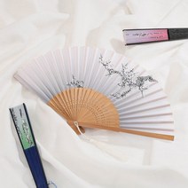 고풍 접이식 전통 부채 대나무 선물용 휴대용 기념품 3x21cm 1개, 상세 참조