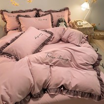 공주풍침대 한식풍 홑이불 올가미 소녀마음 프린세스 무드 침구류 스윗 보라색 침대용품 세가지 키트 3058200449