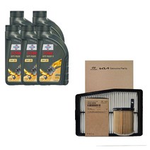 더뉴싼타페TM 하이브리드 훅스 플렉스 5 0W20(5L)/SP 순정 필터 엔진오일세트 2M000-L5100, 5000ml