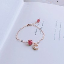팔찌 딸기 장미수정 초승달 여성 도화꽃을 피우다 칠석 발렌타인 데이 트윈 두 사람 생일선물 스윗 2269693110, 팔찌 (나비 결 선물세트 포장 )