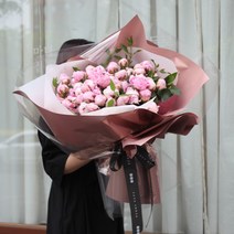 [피오니페페] 100송이 사하라작약꽃다발 - 결혼기념일 추천 계절별 금액변동, 작약꽃다발(포장핑크)