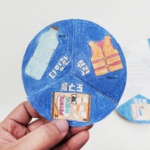 바보사랑 생존수영 펴지는 편지(3단) 부력도구 색칠형(5인) 교구 DIY KIT 안전교육자료 포함.72페이지
