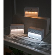 선 없는 LED 센서 등 붙이는 부착식 롱거 신발장 간접 조명 발목 전등 교체 라이트 설치, 주백색(아이보리빛)