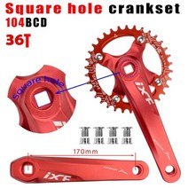 옴니움 크랭크 mtb 자전거 알루미늄 합금 바닥 meroca Bicycle 체인링, 170mm, ixf 레드 36t
