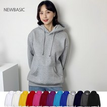 뉴베이직 남녀공용 프리미엄 기모 후드티셔츠 후드티