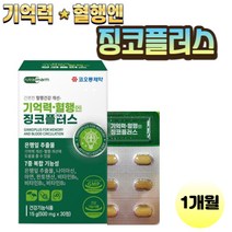 기억 혈행영양제 복합징. 코. 건강한뇌 혈행관리 깜빡증, 30정x1박스