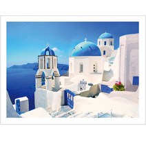 퍼니플 대형 캔버스 DIY 비즈 보석십자수 패브릭형 40x30cm, 힐링 산토리니(BF34019)