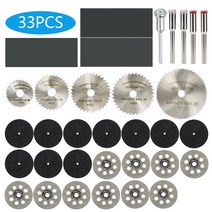 Cspe HSS 미니 원형 톱 블레이드 금속 커팅 디스크 Dremel 미니 드릴 비트 로타리 공구 액세서리 커팅 디스크 HSS, CHINA, 33pcs Set, 33pcs Set