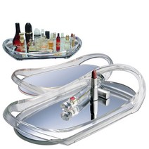 라베끄 샤이니아트 화장품 향수 립스틱 메이크업 코스메틱 진열 정리대 쟁반거울 보관함 수납함 Makeup display mirror tray, 1개