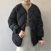 노카라 퀄팅 누빔 여성 숏패딩 점퍼 겨울 자켓 데일리