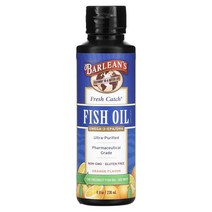바린스 프레쉬 캐치 피시 오일 오메가 3 EPA/DHA 오렌지 맛 8 액량 온스 236ml, 4병