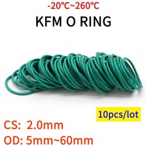 10pcs CS 2mm OD 5 ~ 60mm 녹색 FKM 불소 고무 O 링 씰링 가스켓 절연 오일 고온 저항, 29 OD 33mm_01 Green_01 2mm