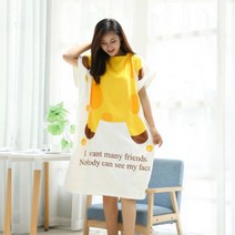 후드 서핑 서퍼 다이빙 로브 판초 타월 가운 타올 스노쿨링 휴가룩 남자 여자 비치, FREE, 노란 기린