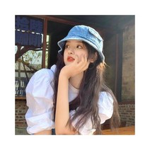 와이케이하우스 일본어 디자인 감각 포켓 장식 카우보이 어부 모자 여성 여름 한국어 스타일 조수 통기성 그늘 디스플레이 얼굴 작은 분지 모자_69331
