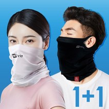 [국산자외선차단인증] 얼굴 햇빛 자외선 차단 가리개 여름용 쿨 오토바이 복면 골프 자전거 라이딩 스포츠 운동 마스크 여름 목토시 넥워머, 1.이어루프 쿨엑스(블랙) 1+1