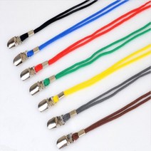 컬러 집게 클립형 목걸이 줄 사원증 행사장 어린이집 명찰 이름표 제작 칼라 끈, 기본, 노랑