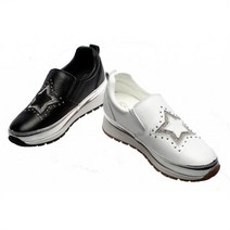 우연 NC05 여성 가죽 큐빅 키높이 슬립온 OH17023