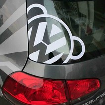 Volkswagen 폭스바겐 데칼 튜닝 스티커, 1개, 옐로우(대)