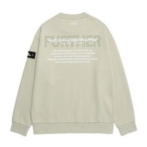 정품 내셔널지오그래픽 N223USW905 레터링 로고 그래픽 맨투맨 FOAM GREEN