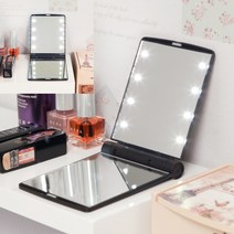 LED 폴딩 미니 거울 세면대거울 면도거울 신발장거울 앤틱거울 거울유리 미니거울 사각거울 화장대조명거울 탁상용거울
