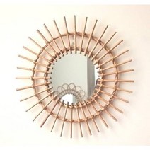 DSF 발리 인테리어 라탄거울 현관거울 플라워타입 / 태양타입 48cm - 58cm, 원목(원형타입/사이즈48cm)
