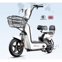 전기자전거 자전거 여성용 장거리 바구니 2인승 동승 등교 출퇴근 픽업용, 48V, A_화이트-75km 12ah