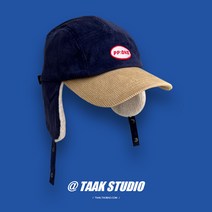 남여공용 커플 귀달린 캡모자 배색포인트 캔디컬러 커플모자 겨울모자 양면트래퍼햇 코듀로이 3컬러