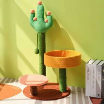 선인장 고양이 등반 프레임 나무 하나 작은 캣타워, 귀여운 눈고양이 클라이밍 프레임하이앤로우네스트