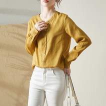 스타일아유 여자 린넨 셔츠 남방 블라우스 봄여름 면마 오피스룩