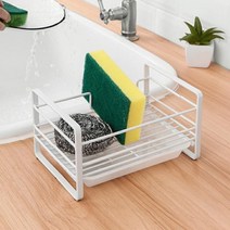 [윤자매네] 깔끔한 화이트 수세미 받침대(물빠짐트레이 증정)