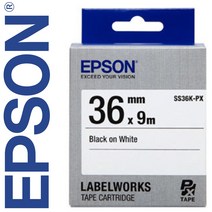 *정품* [ EPSON ] 라벨테이프, SS36K-PX [36mm 백색/검정글씨]