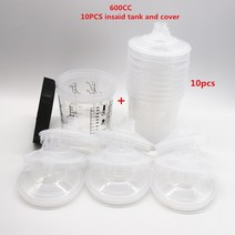 무선고압청소용물총 10pcs Isposable 페인트 컵 165cc 400cc 스프레이 건 혼합 탱크 유형 H/O 청소 없음, 03 600CC
