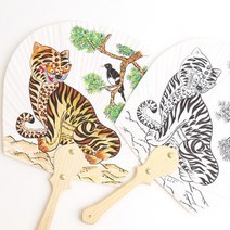 평부채꾸미기 민화 정서 심리안정 미술 어린이 체험 요양원, 연꽃