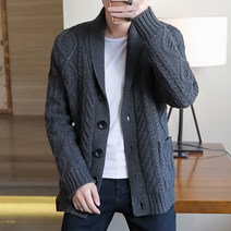 이승창 가을 겨울 니트 카디건 남자 박시핏 코트 남자 영 캐주얼 니트