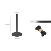 코드 스테인리스 소형 Stanchion 낮은 발 철회 가능한 밧줄 벨트를 가진 박물관 짧은 Stanchions, 05 45CM black