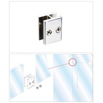 MDG9395 욕실 샤워실 유리문 칸막이 공사 H형 유리 브라켓 유리파티션/칸막이자재/장식장만들기/진열장제작