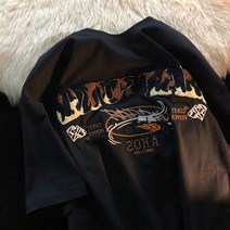 연예인반팔티 레터링 프린팅 그림 학생 커플 반팔티