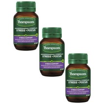 Thompsons 톰슨 아슈와간다 컴플렉스 스트레스 포커스 Ashwagandha Complex Stress Focus 60정, 3개