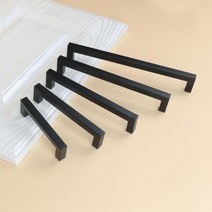 블랙 캐비닛 손잡이 315 인치 스테인레스 스틸 사각 옷장 서랍 찬장용 욕실 문 가구 주방, BLACK, hole pitch64mm