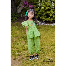 여아 여름 럭키 고쟁이 그린 상하복 상하세트