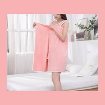 솔포니즈 샤워가운 여성용 극세사 골프가운, 핑크, 1개