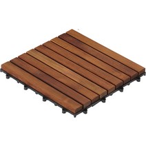 Bare Decor EZ-Floor 솔리드 티크 우드 타일 1개 롱 슬레이트, 한개옵션0